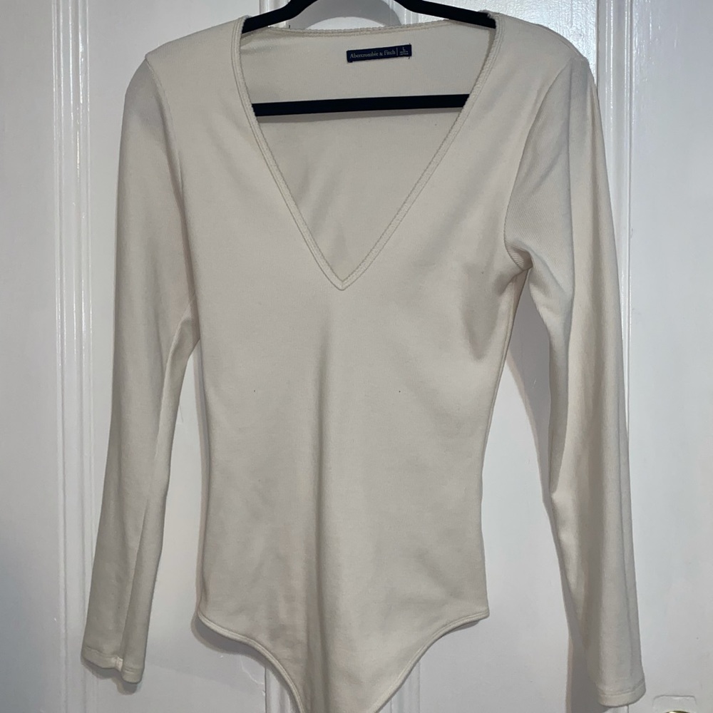 A&F Cream Long Sleeve Bodysuit
